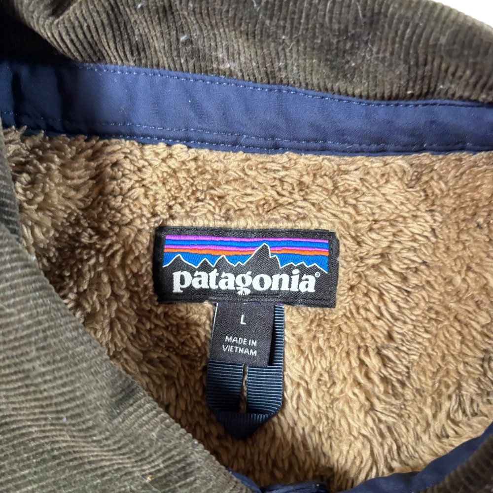 Patagonia Islay Quilted Jacket Mens L Sherpa Lined Corduroy Collar Isthmus Read - Picture 5 of 9